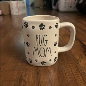 Rae Dunn paw print pug mom mug